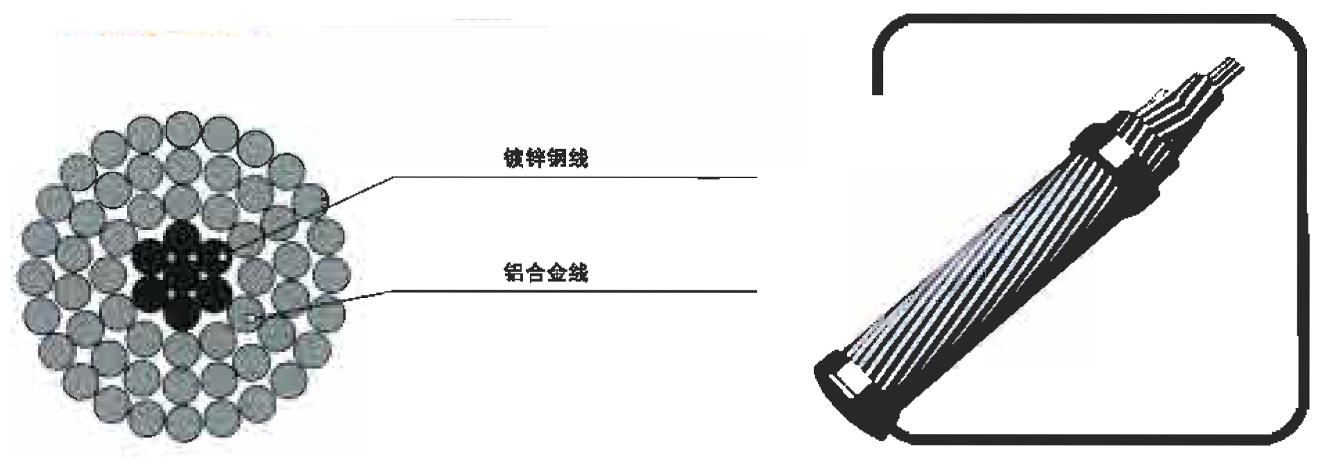  鋁合鑫絞線、鋼芯鋁合金絞線
